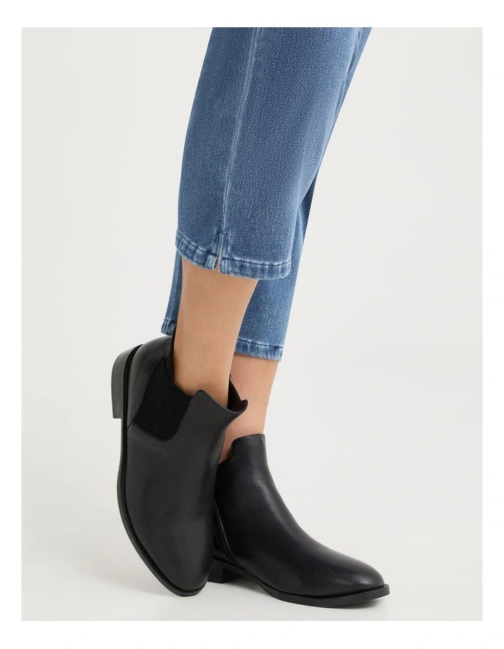 Orthotic Leather Ankle Boot in Black image 5