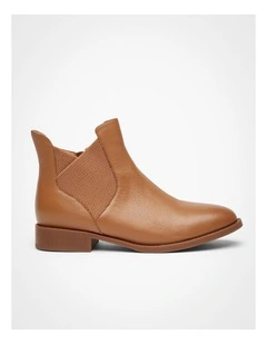 Orthotic Leather Ankle Boot  in Tan