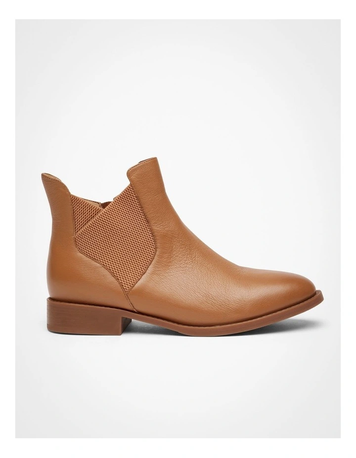 Orthotic Leather Ankle Boot  in Tan image 1
