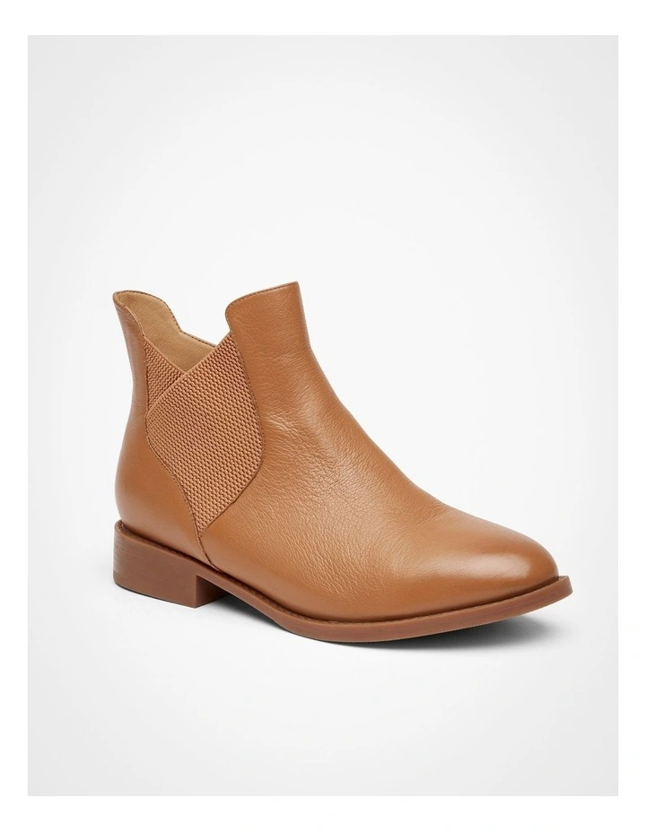 Orthotic Leather Ankle Boot  in Tan image 2