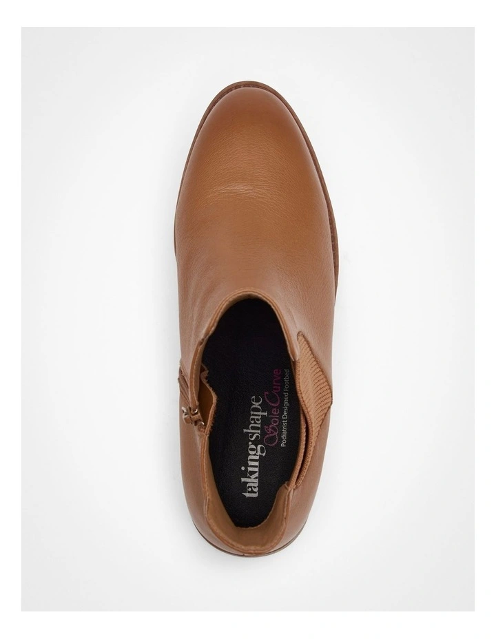 Orthotic Leather Ankle Boot  in Tan image 3