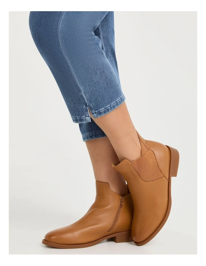 Orthotic Leather Ankle Boot  in Tan image 5