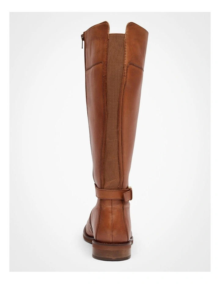 Leather Buckle Knee Boot Tan image 4