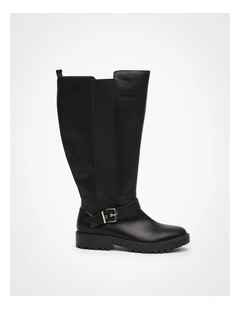 Chunky Knee High Boot in Black