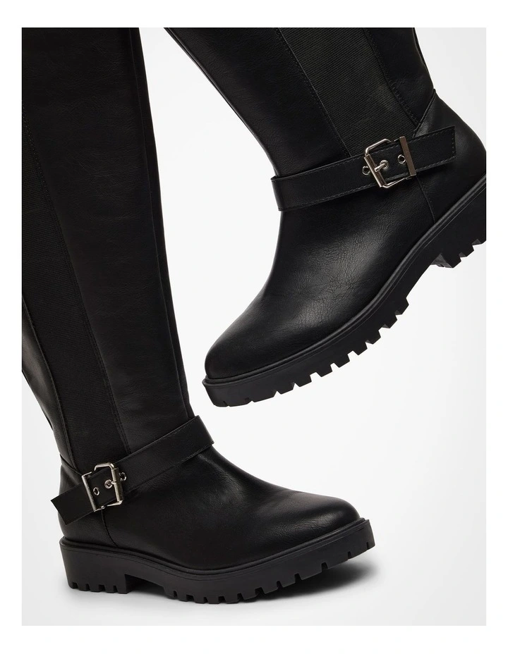 Chunky Knee High Boot in Black image 5