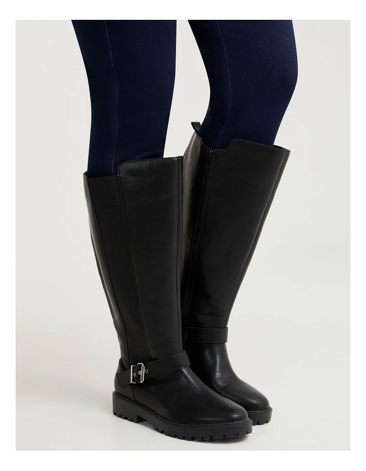 Chunky Knee High Boot in Black image 6