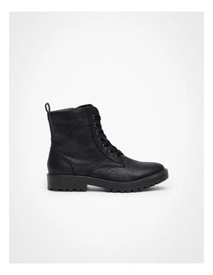 Sparkly Lace Up Boot in Black