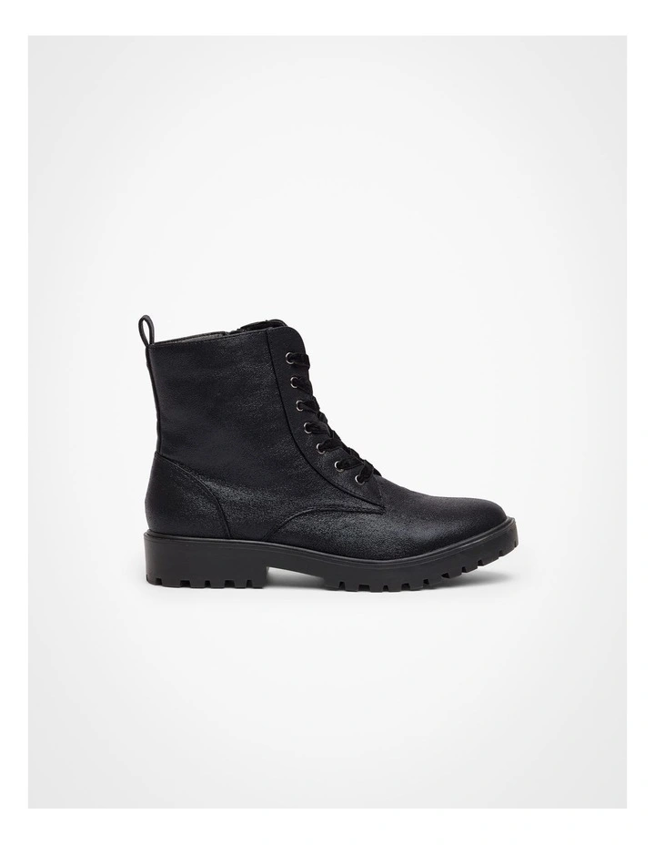 Sparkly Lace Up Boot in Black image 1