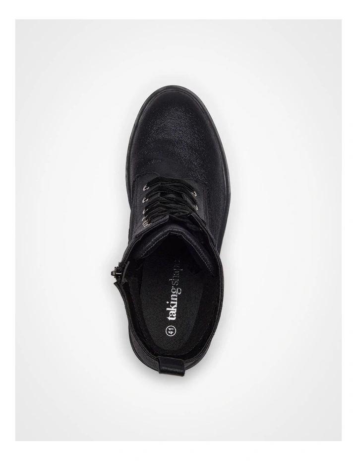 Sparkly Lace Up Boot in Black image 4