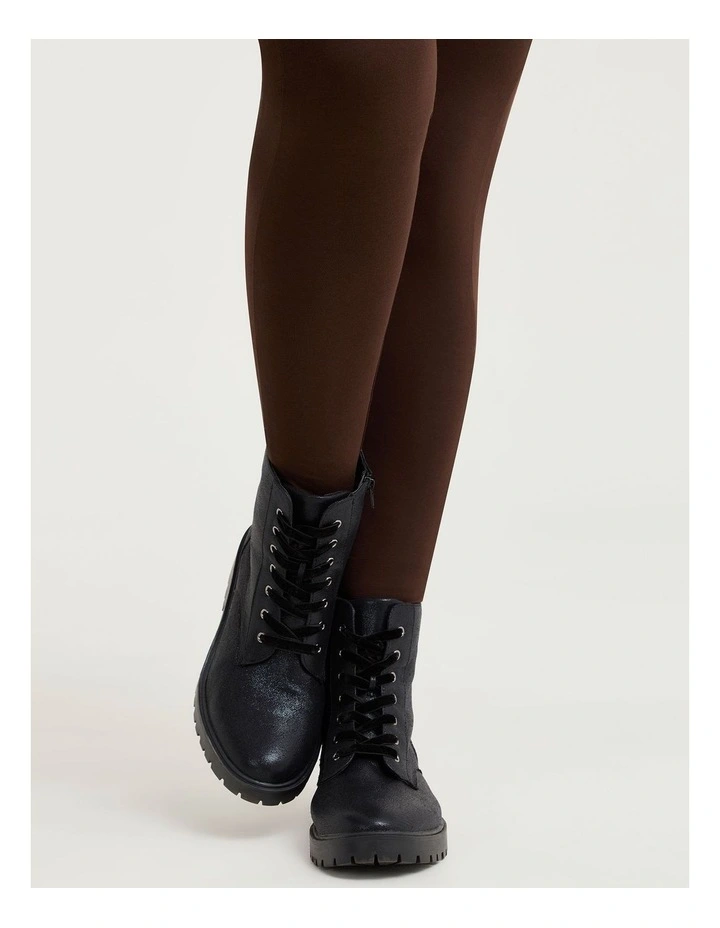 Sparkly Lace Up Boot in Black image 6