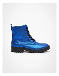 Sparkly Lace Up Boot in Cobalt