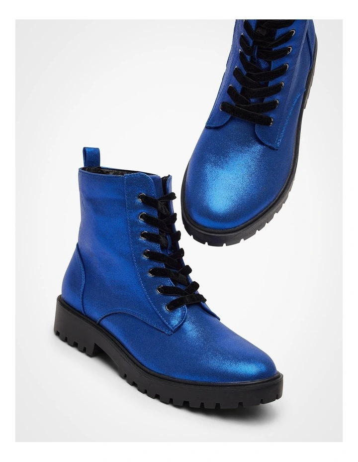 Sparkly Lace Up Boot in Cobalt image 5