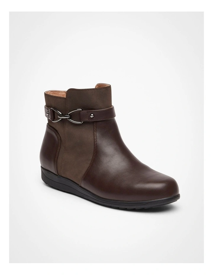 Trim Ankle Boot in Chocolate image 2