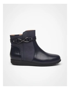 Trim Ankle Boot in Navy