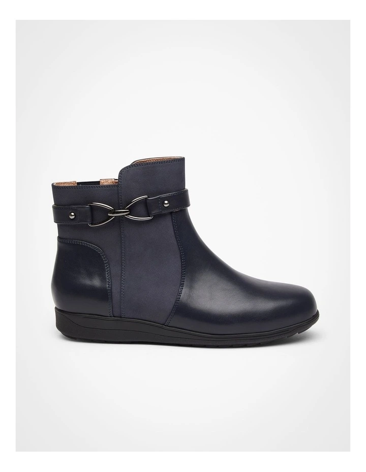 Trim Ankle Boot in Navy image 1