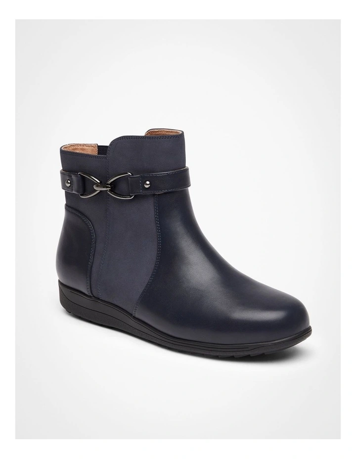 Trim Ankle Boot in Navy image 2
