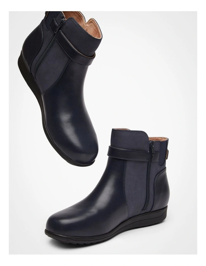 Trim Ankle Boot in Navy image 5