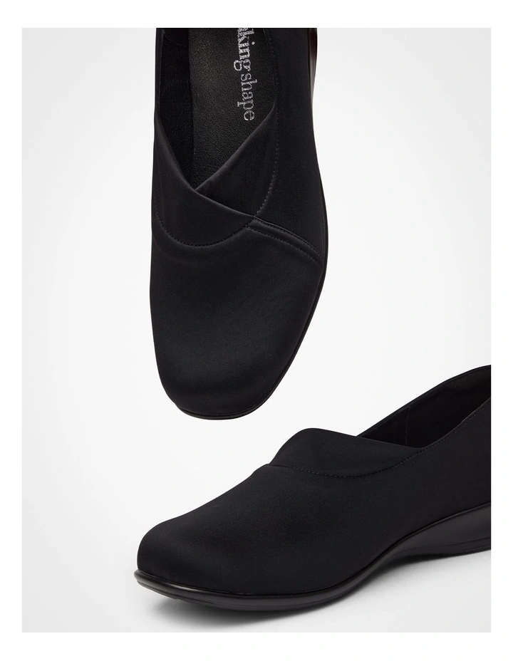 Neoprene Low Wedge Court in Black image 3
