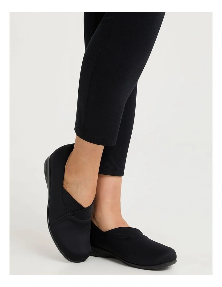 Neoprene Low Wedge Court in Black image 5