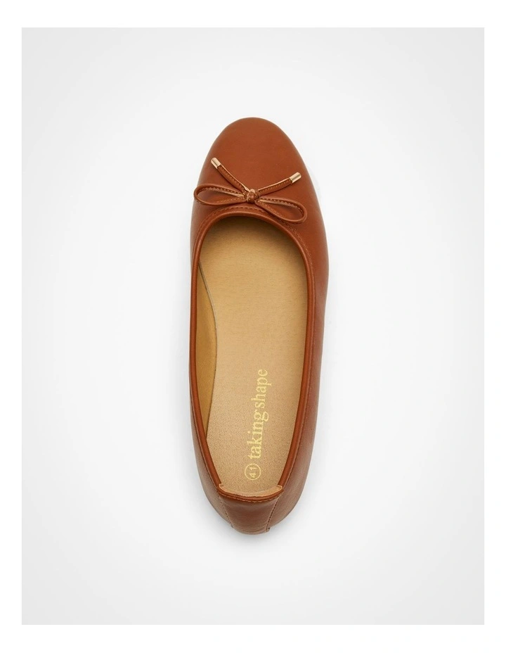 Bow Flat Ballet in Tan image 3