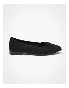 Ruched Flat Shoes in Black