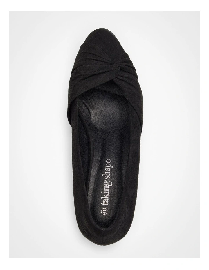 Ruched Flat Shoes in Black image 3