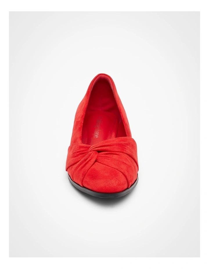 Ruched Flat Shoes in Red image 3