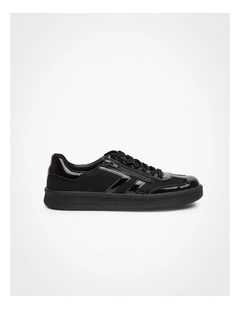 Ava Side Zip Sneaker in Black