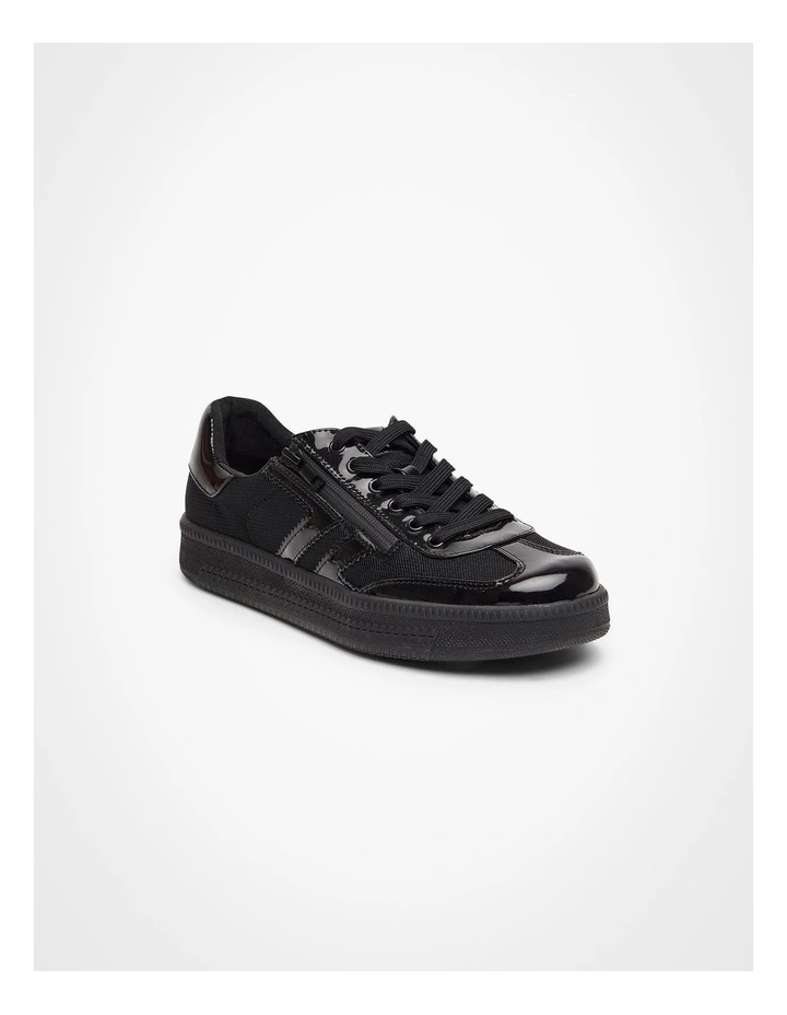 Ava Side Zip Sneaker in Black image 2