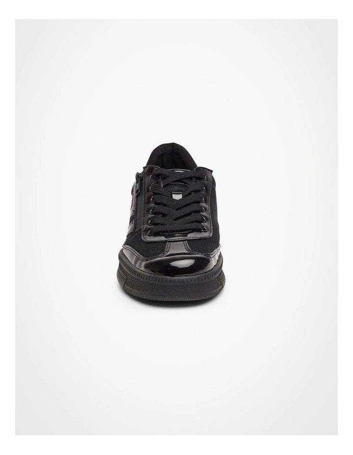 Ava Side Zip Sneaker in Black image 3