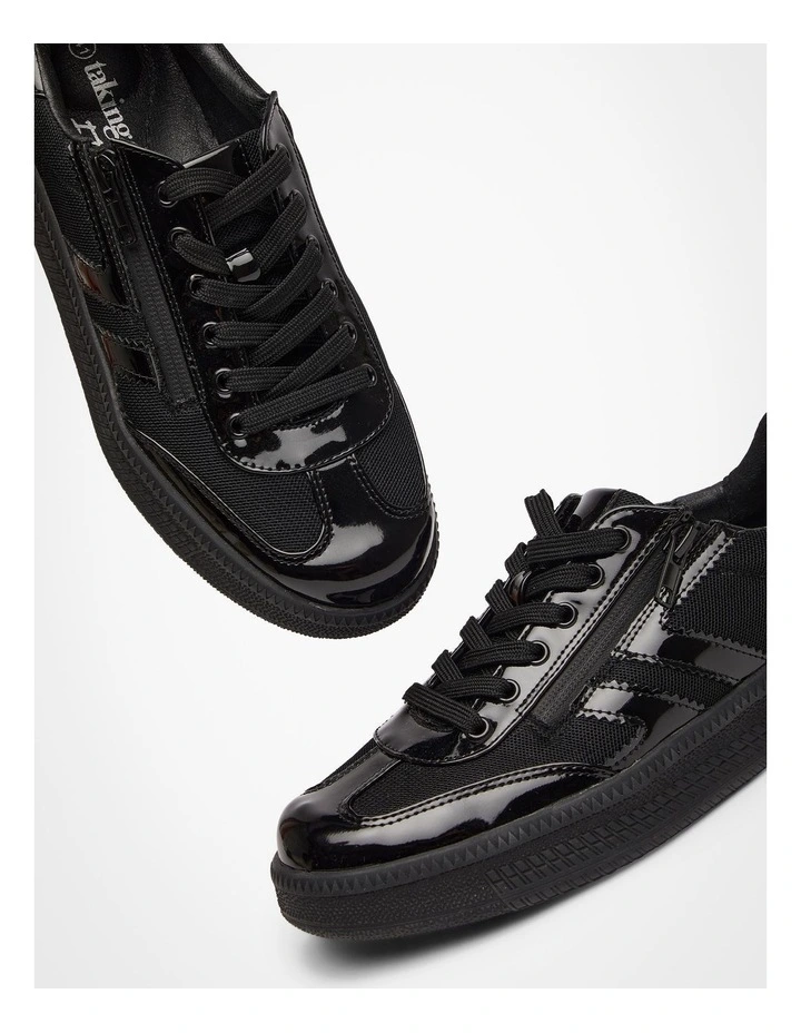 Ava Side Zip Sneaker in Black image 5