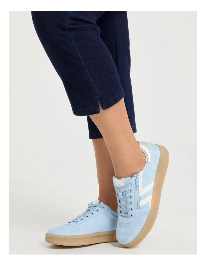 Ava Side Zip Sneaker in Light Blue image 6