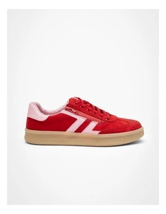 Ava Side Zip Sneaker in Red