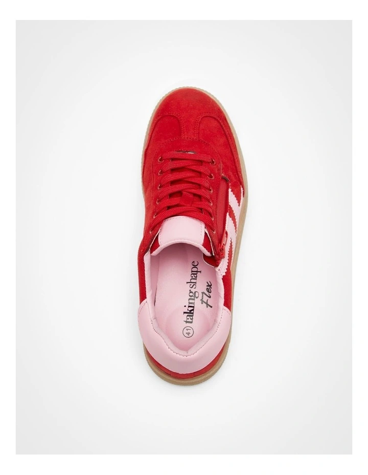 Ava Side Zip Sneaker in Red image 4