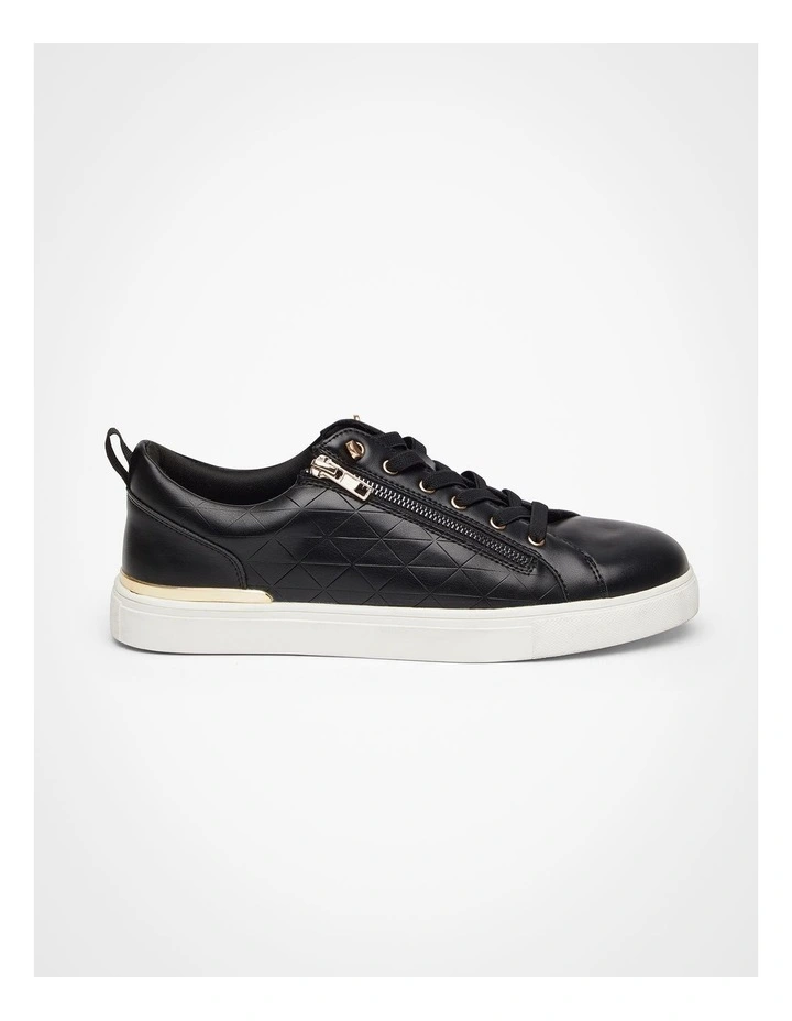 Elastic Zip Sneaker in Black image 1