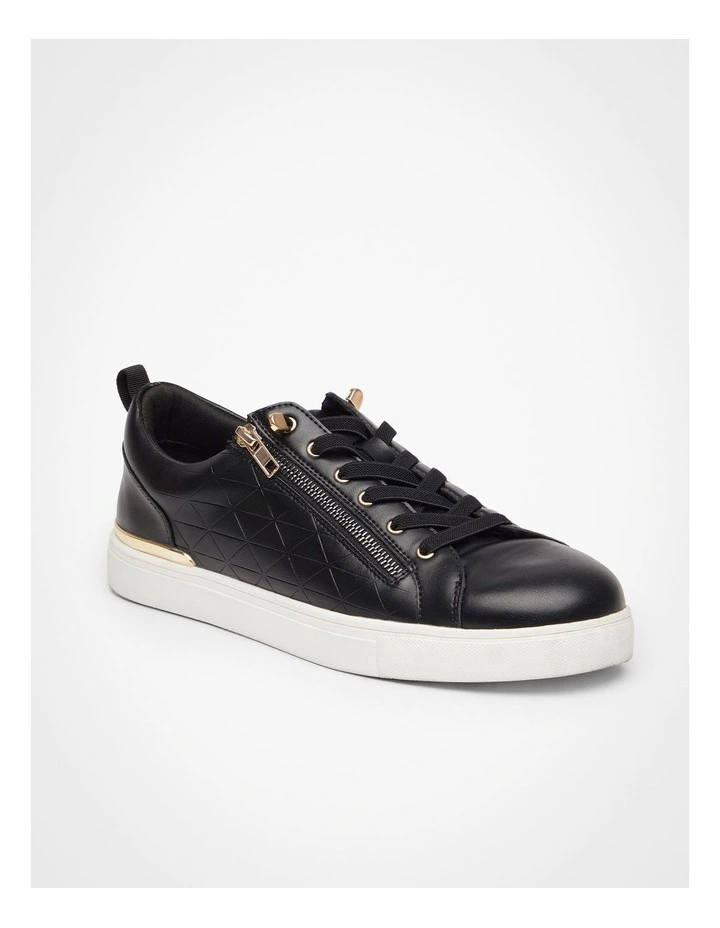 Elastic Zip Sneaker in Black image 2