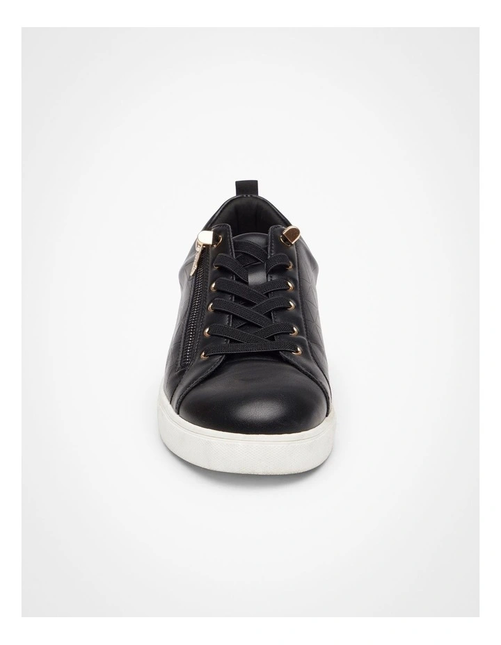 Elastic Zip Sneaker in Black image 3