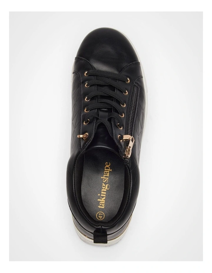 Elastic Zip Sneaker in Black image 4