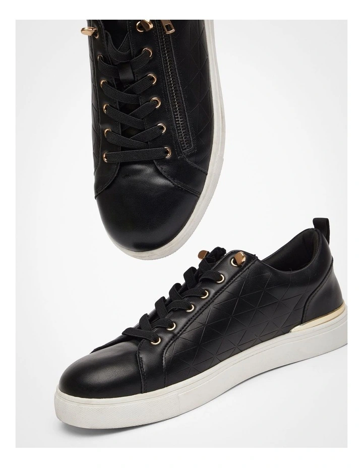 Elastic Zip Sneaker in Black image 5