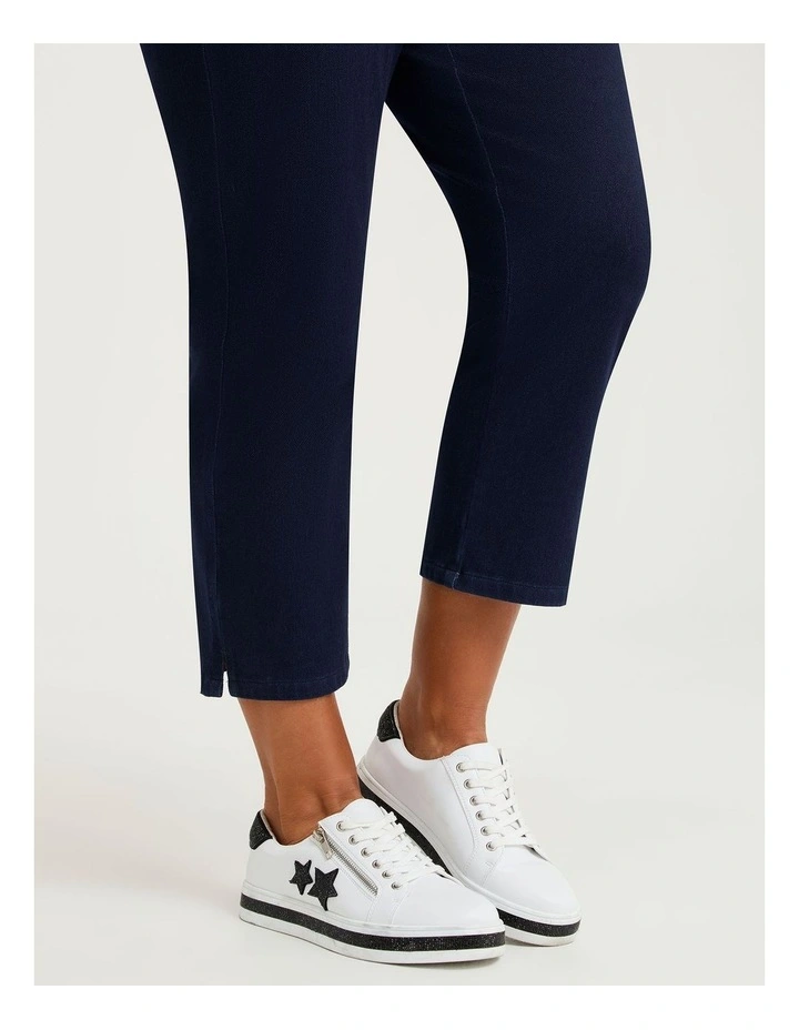Double Star Zip Sneaker in White/Black image 6