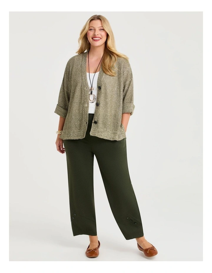 Sparkle Knit Boxy Cardigan Sage image 4