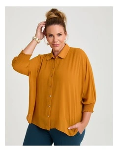 Chiffon Horizon Shirt Amber Gold