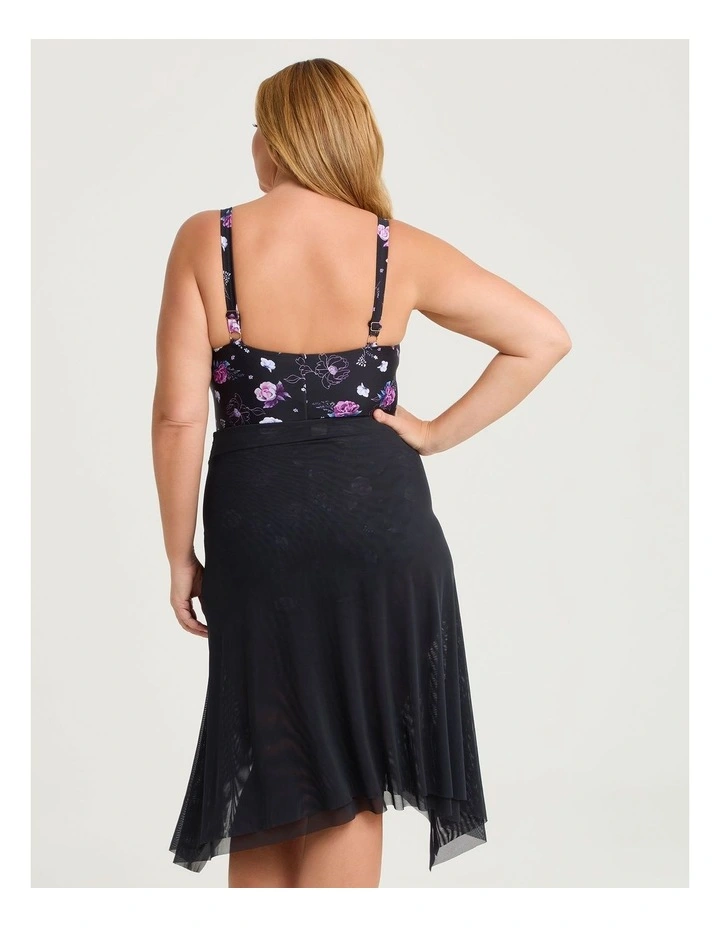 Essential Mesh Swim Skirt in Black image 2