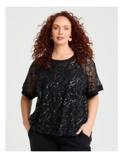 Enchanted Sequins Overtop Black
