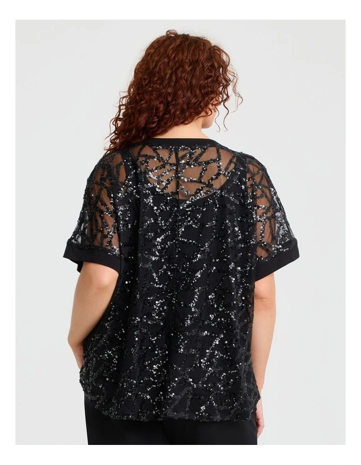 Enchanted Sequins Overtop Black image 2
