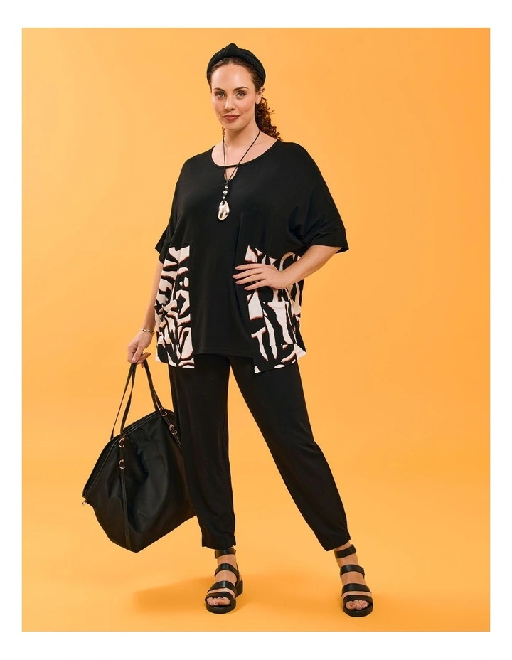 Pocket Natural Tunic Black Print image 7