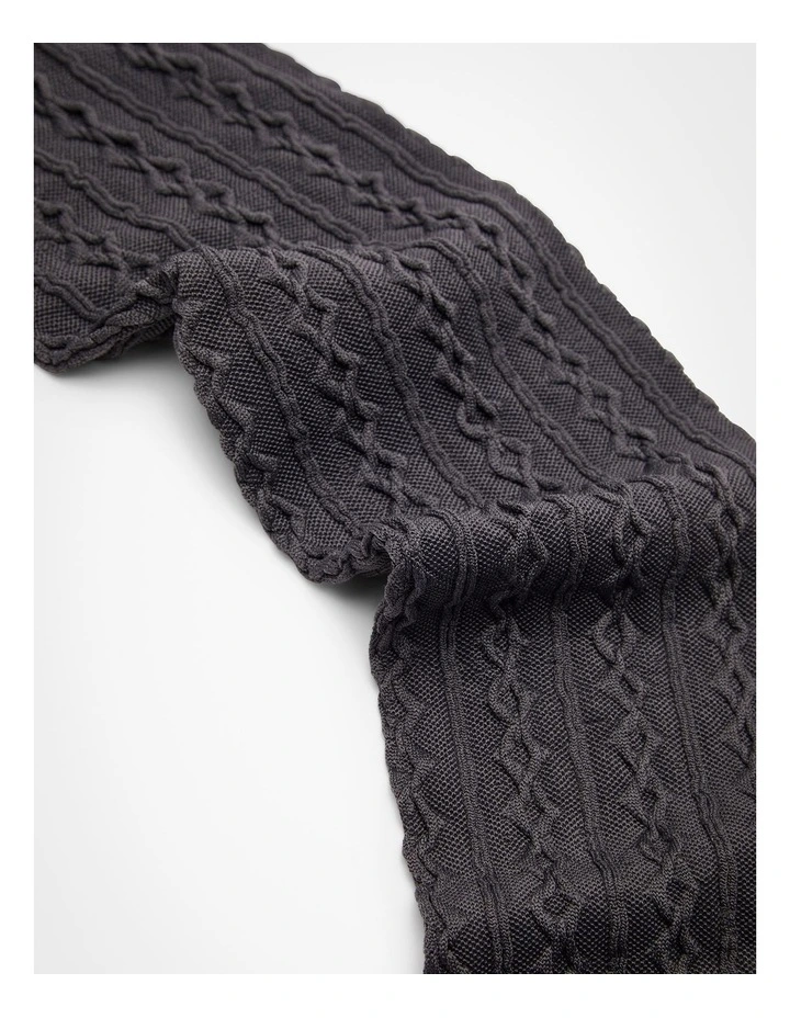 Opaque Cable Knit Tights in Grey image 4
