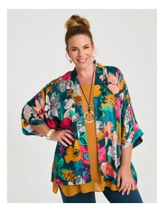 Natural Lily Bloom Kimono Print