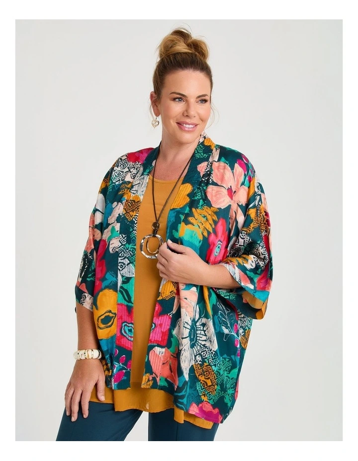 Natural Lily Bloom Kimono Print image 3