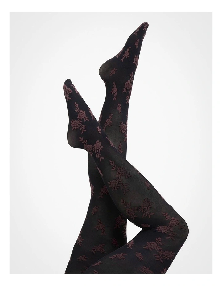 50 Denier Jacquard Tights in Multi image 1